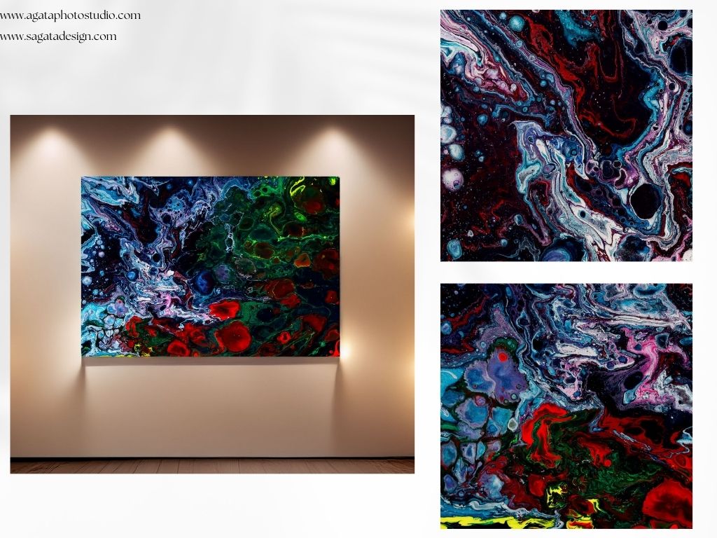 Acrylic fluid painting - The Land