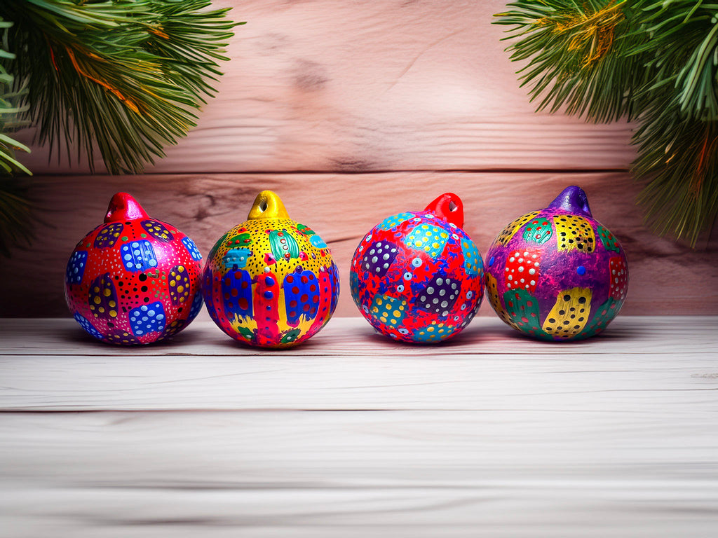 Hand painted Christmas baubles