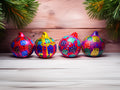 Hand painted Christmas baubles