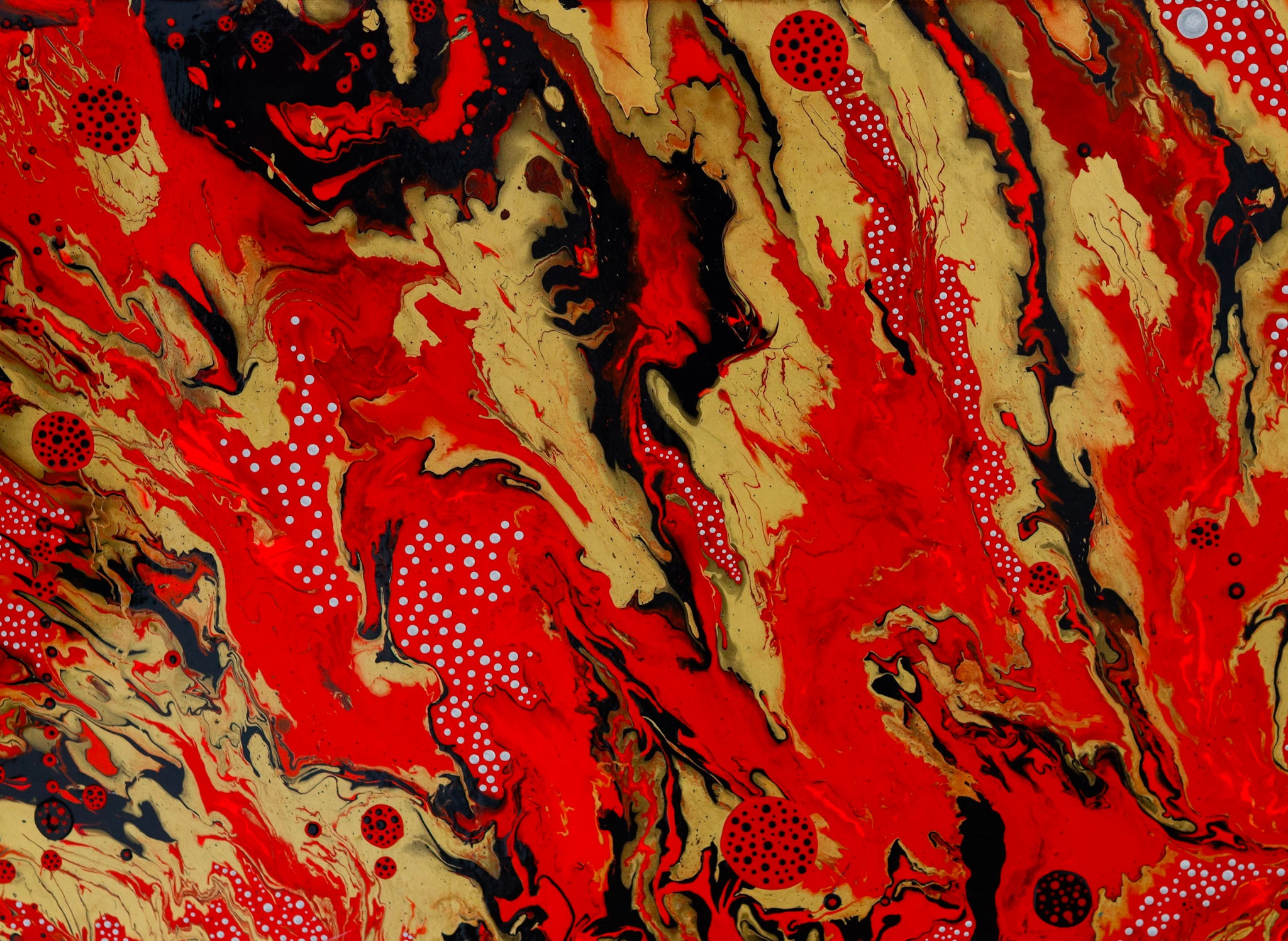 Acrylic fluid painting - Ladybird