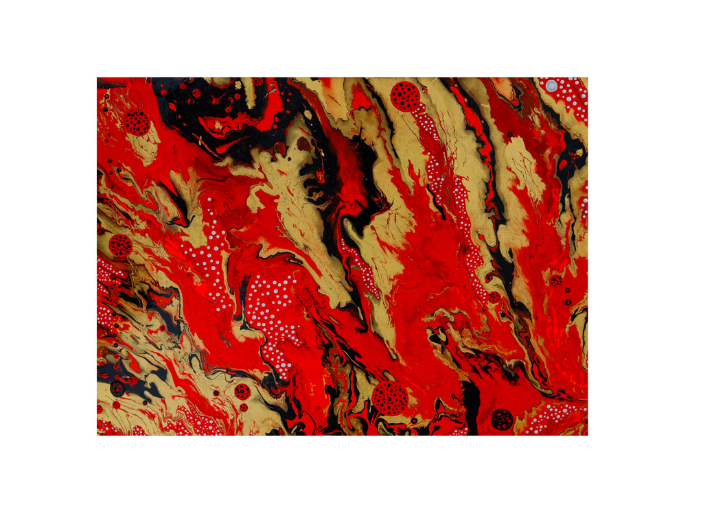Acrylic fluid painting - Ladybird