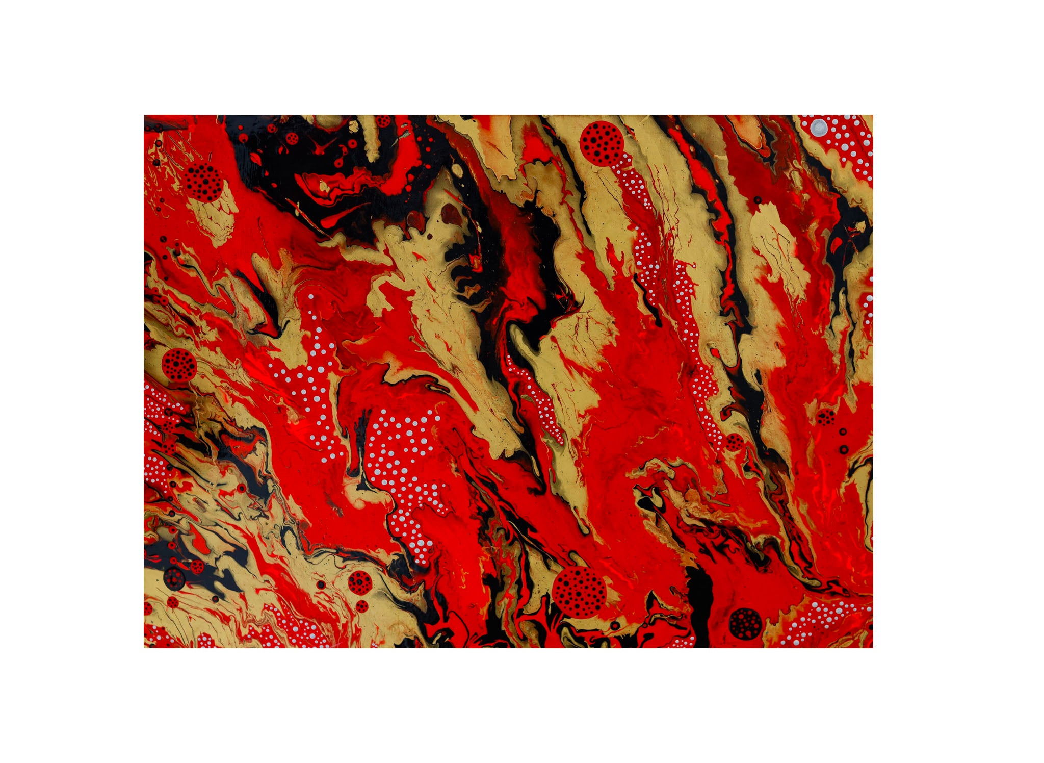 Acrylic fluid painting - Ladybird
