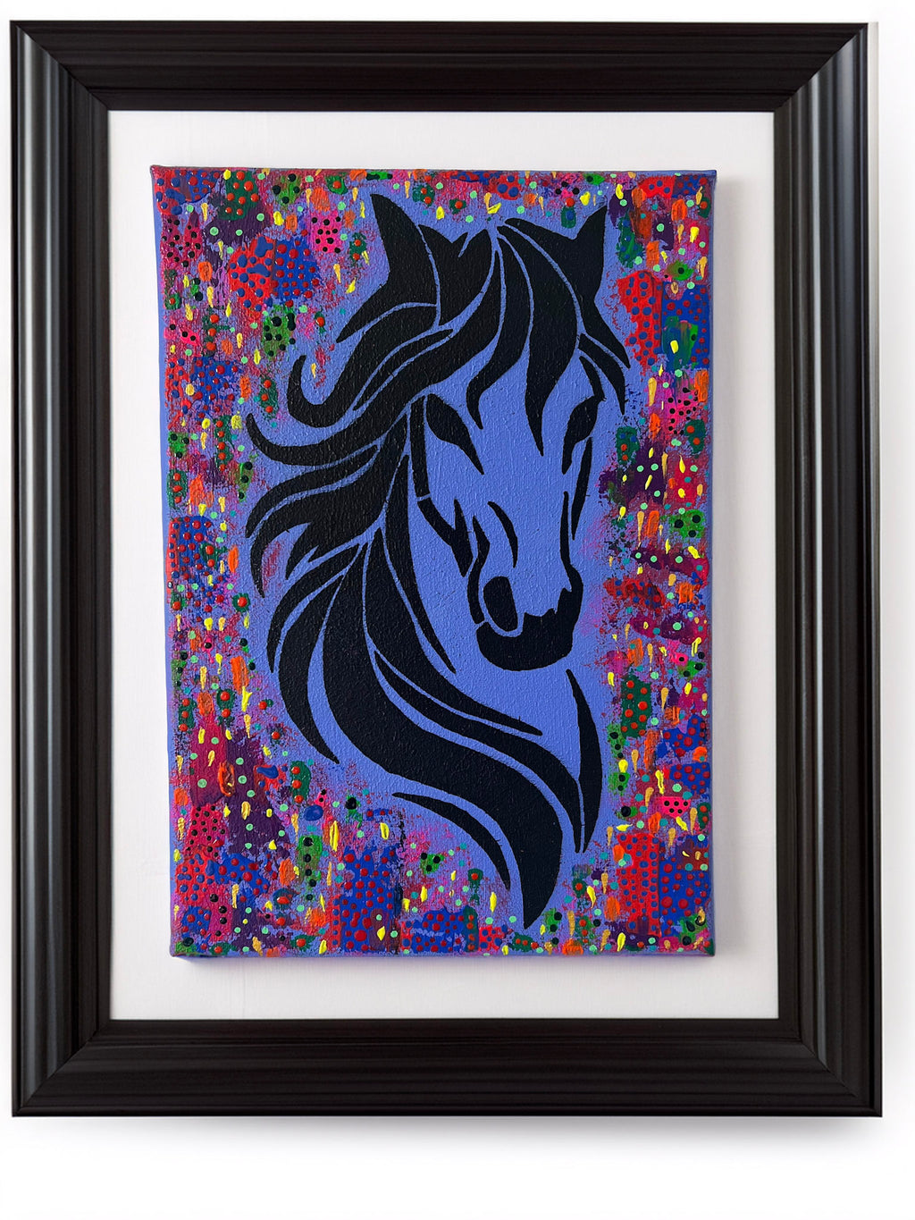 Acrylic textured painting - Violet Espresso