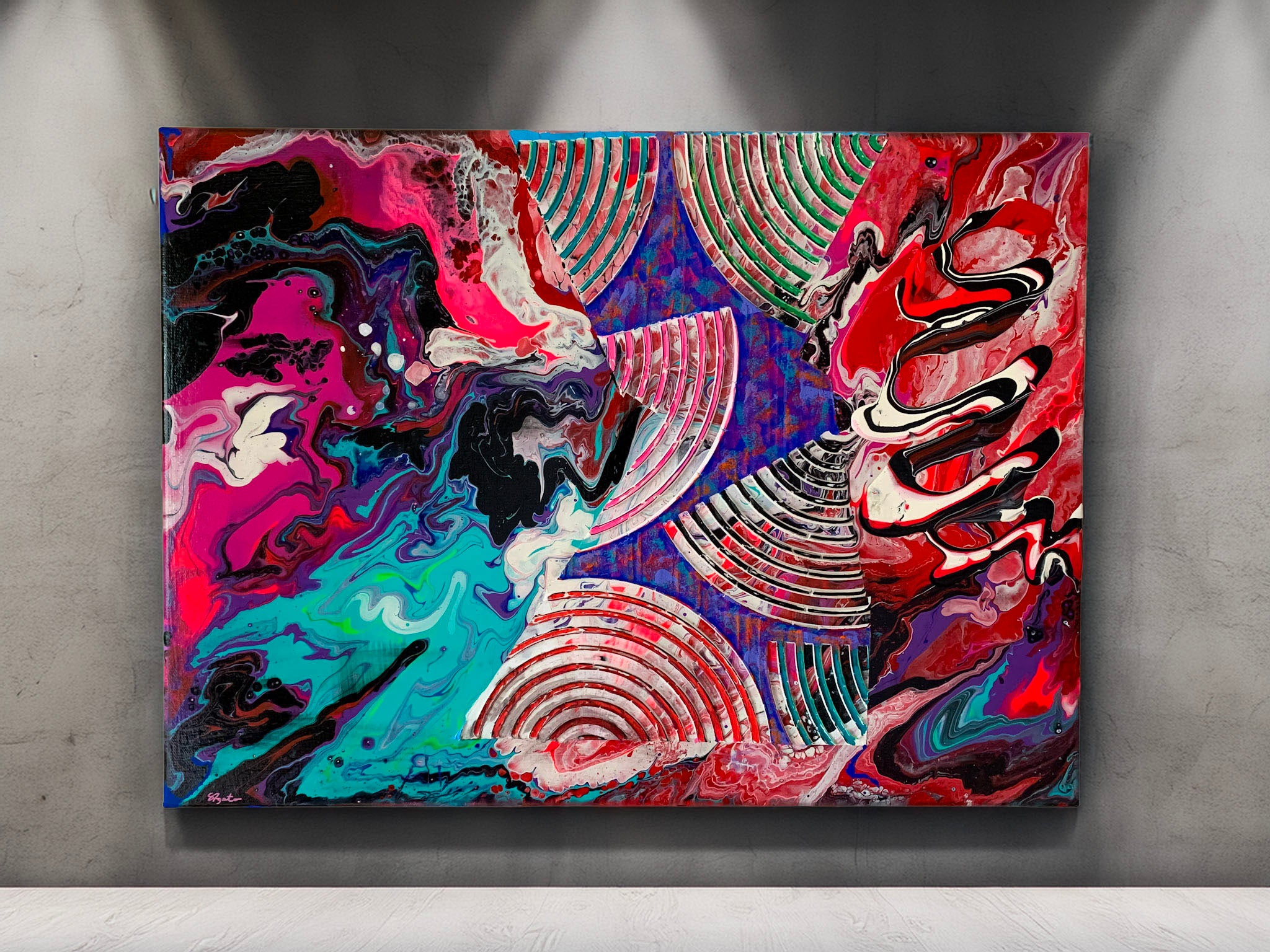Acrylic textured painting - Galaxy