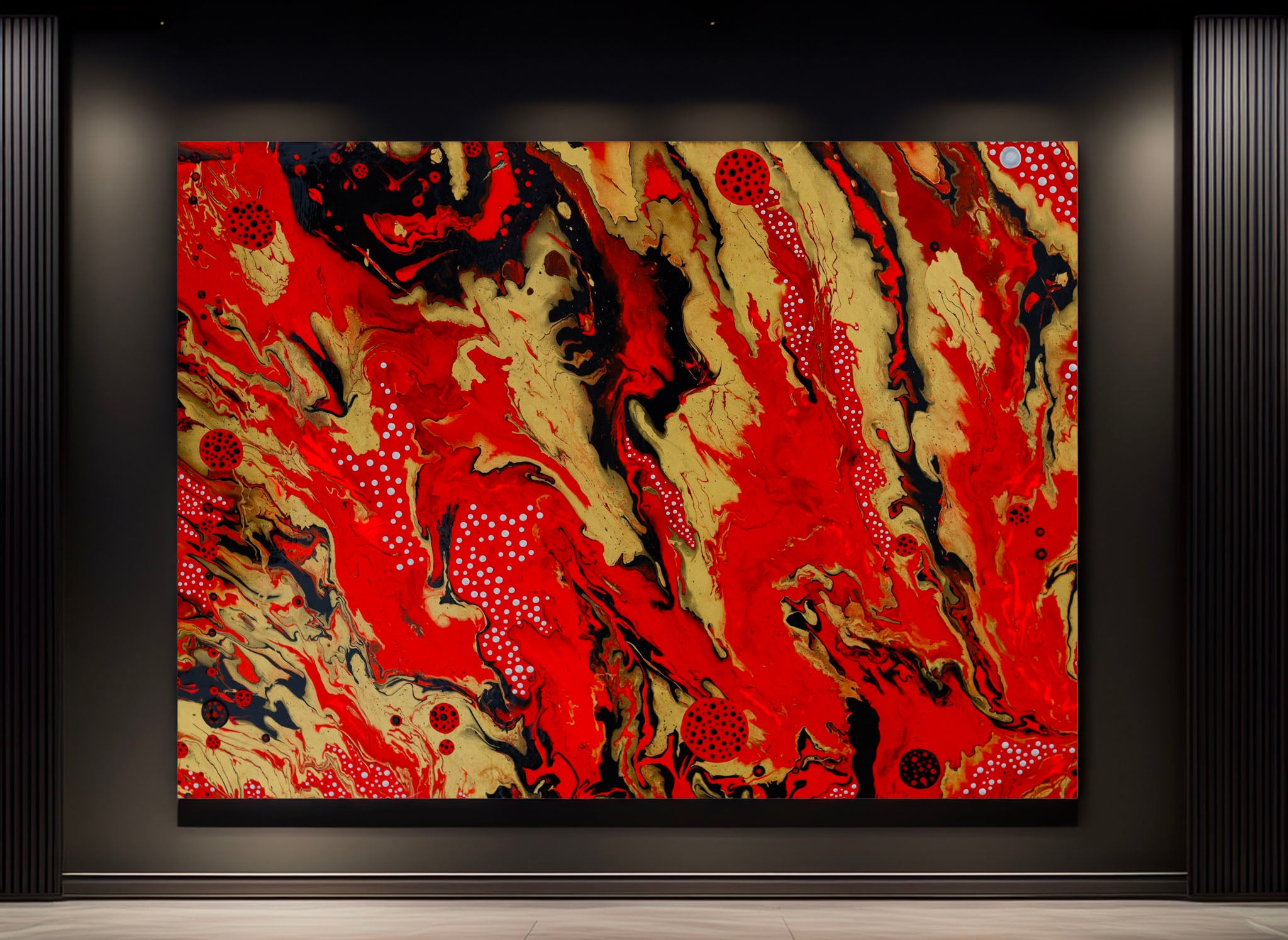 Acrylic fluid painting - Ladybird