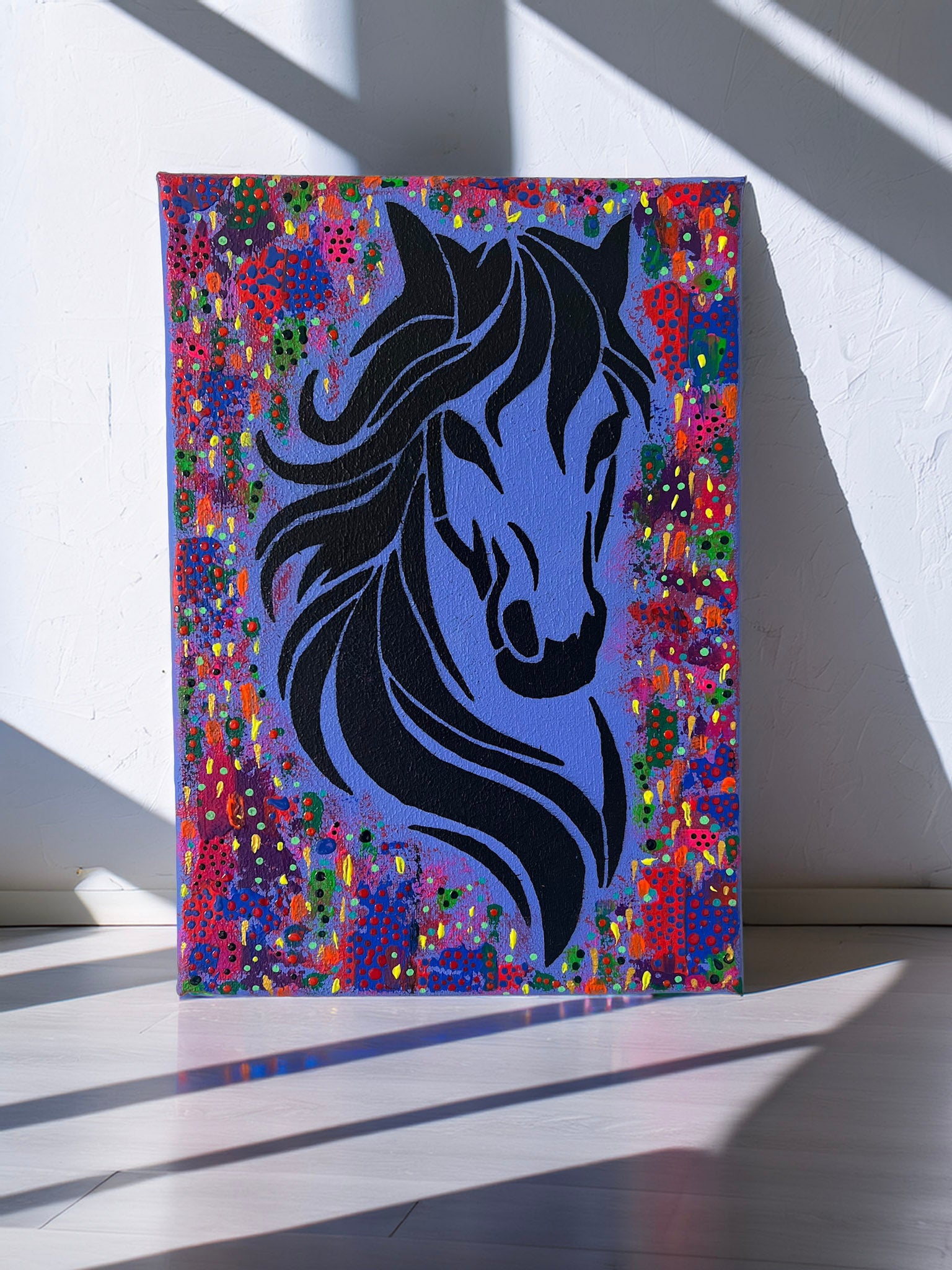 Acrylic textured painting - Violet Espresso