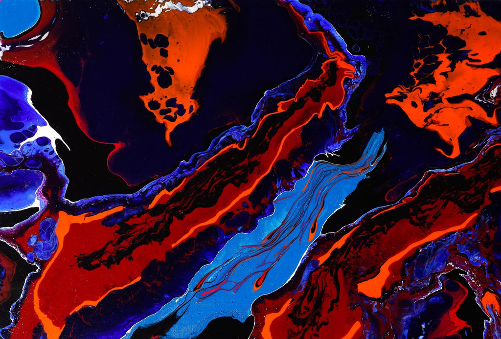 Acrylic fluid painting - Volcano24